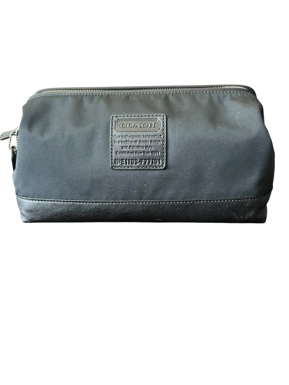 Coach Black Nylon & Leather Travel Toiletry Pouch